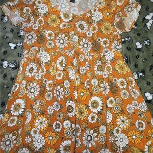 Forever 21 Orange Floral Top